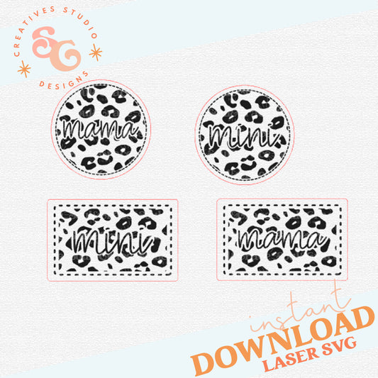 Mama and Mini Leopard Hat Patch Templates [SVG]