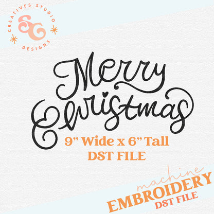 Handwritten Merry Christmas Machine Embroidery Design [DST]