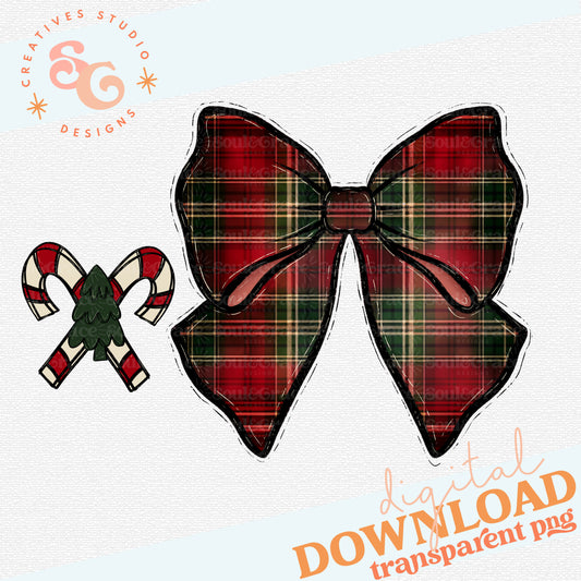 Merry Plaid Bow and Tree