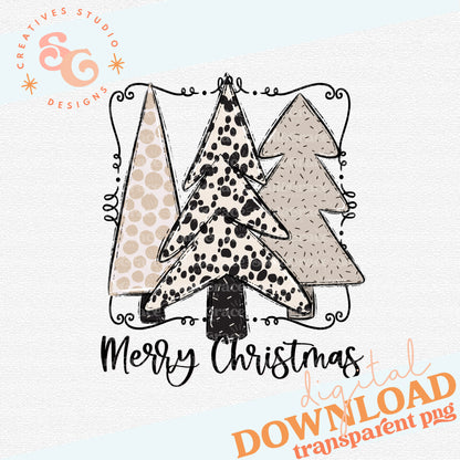 Merry Christmas Boho Dalmatian Christmas Tree