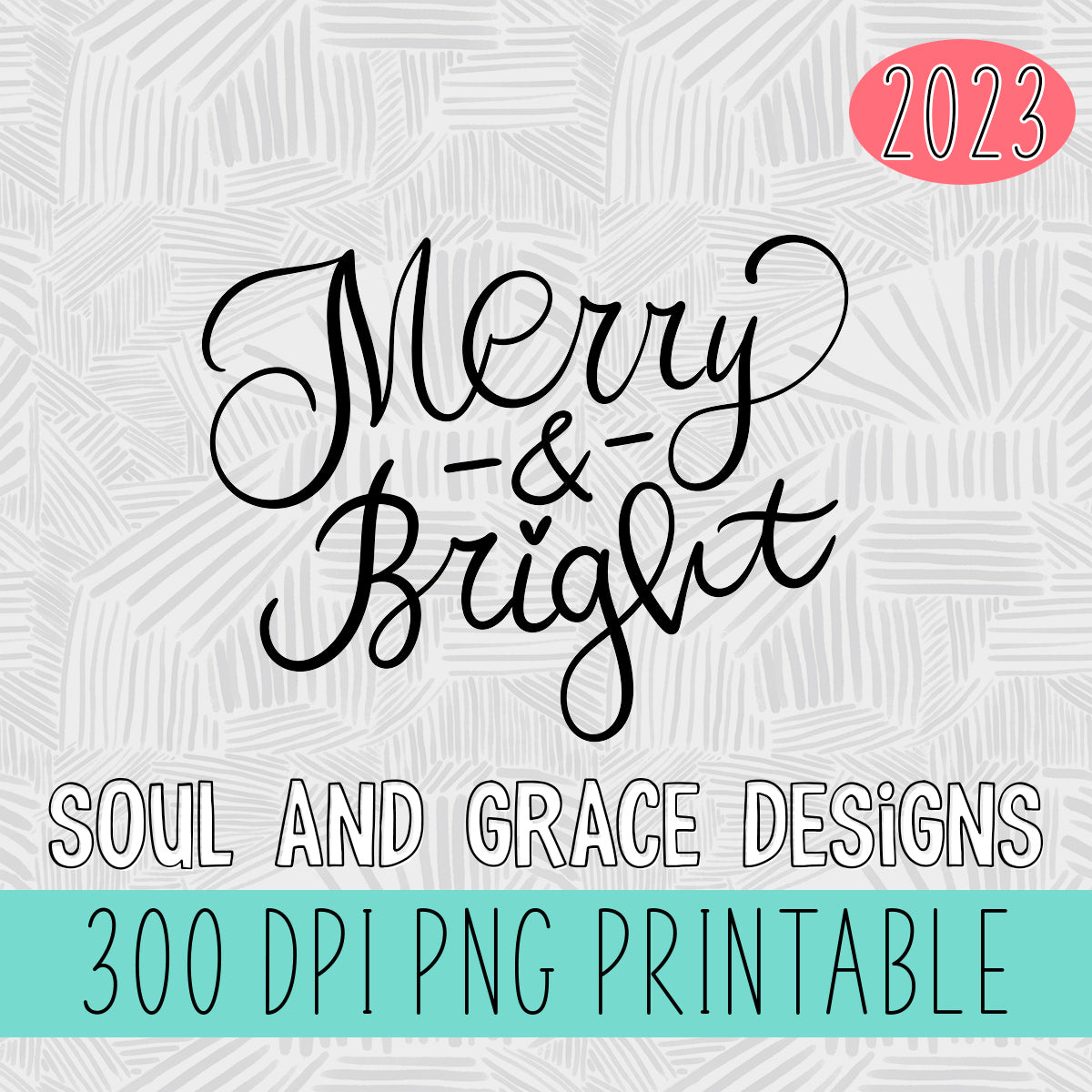 Merry & Bright Hand Lettered