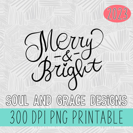 Merry & Bright Hand Lettered