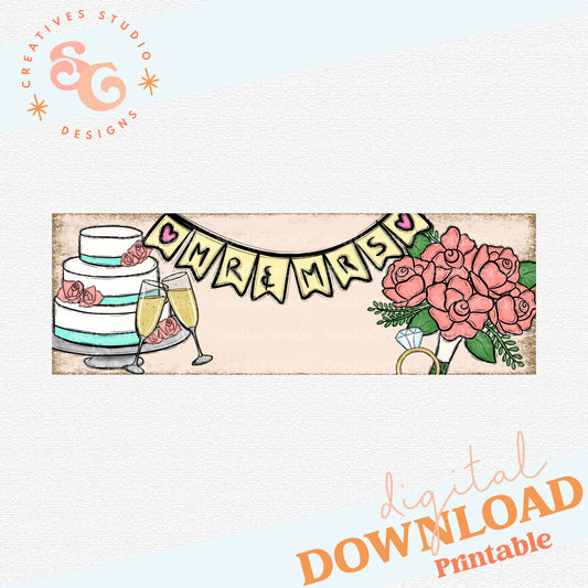 Mr. & Mrs. Wedding  Printable Banner