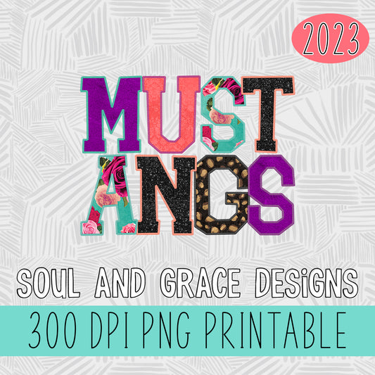 Mustangs Faux Applique