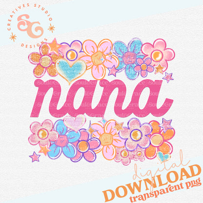 NANA Floral Heart Family Names