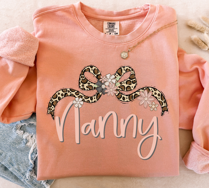 NANNY LEOPARD BOW WITH FLOWERS