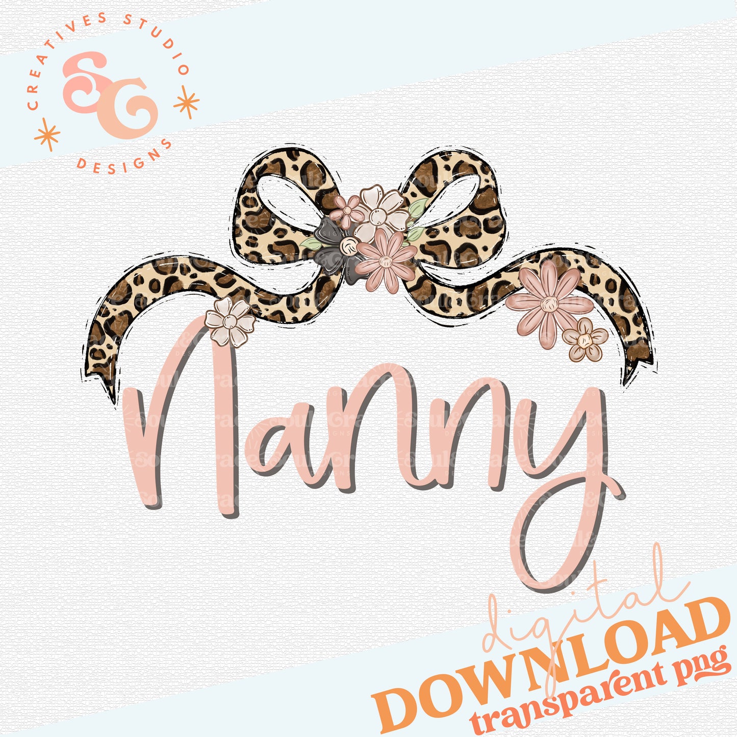 NANNY LEOPARD BOW WITH FLOWERS