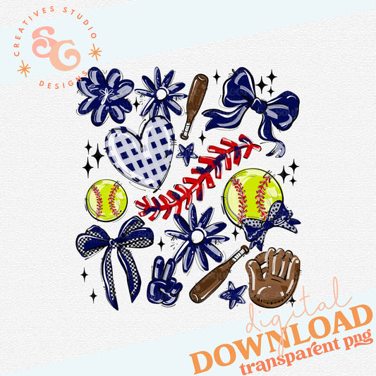 NAVY PLAY BALL COLLAGE SOFTBALL