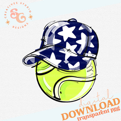 NAVY PLAY BALL HAPPY FACE TENNIS