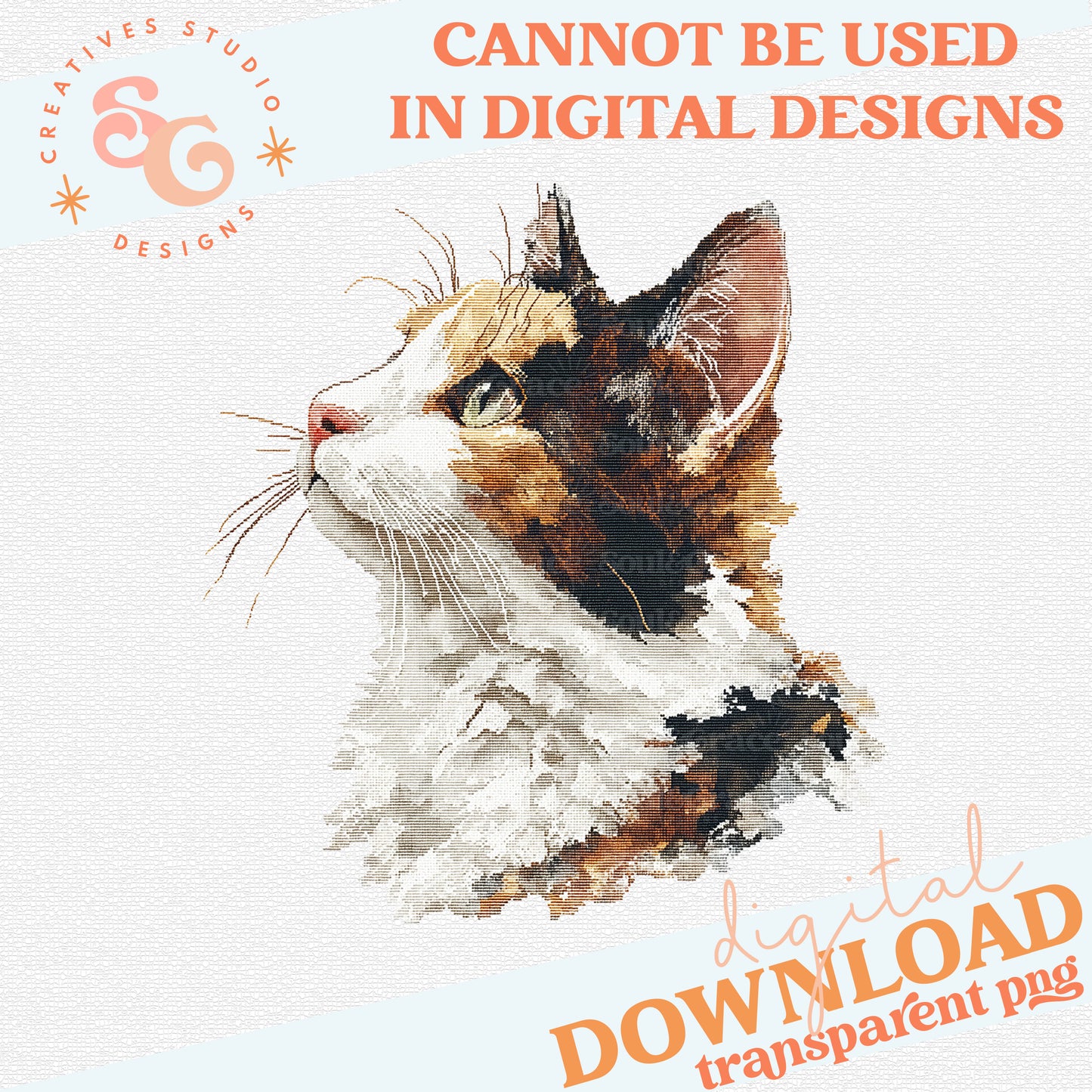 NEEDLEPOINT PETS CALICO CAT
