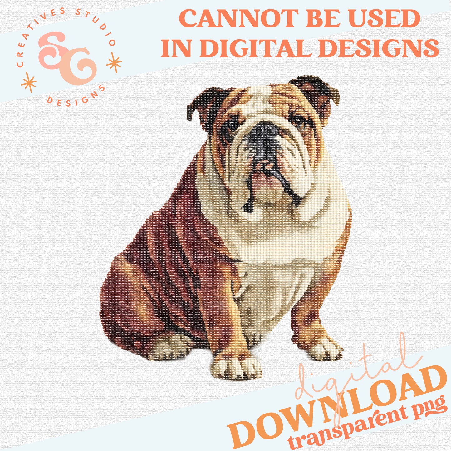 NEEDLEPOINT PETS GOLDEN BULLDOG