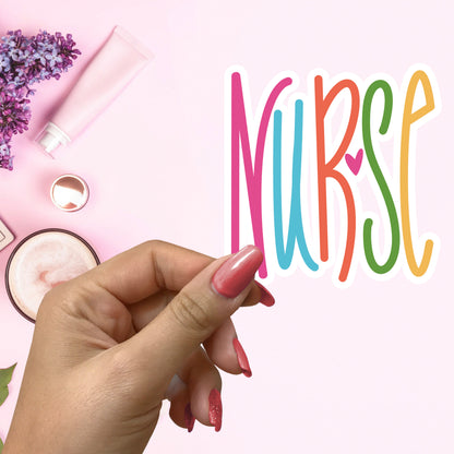 NURSE BRIGHT LETTERING STICKER VINYL DECAL