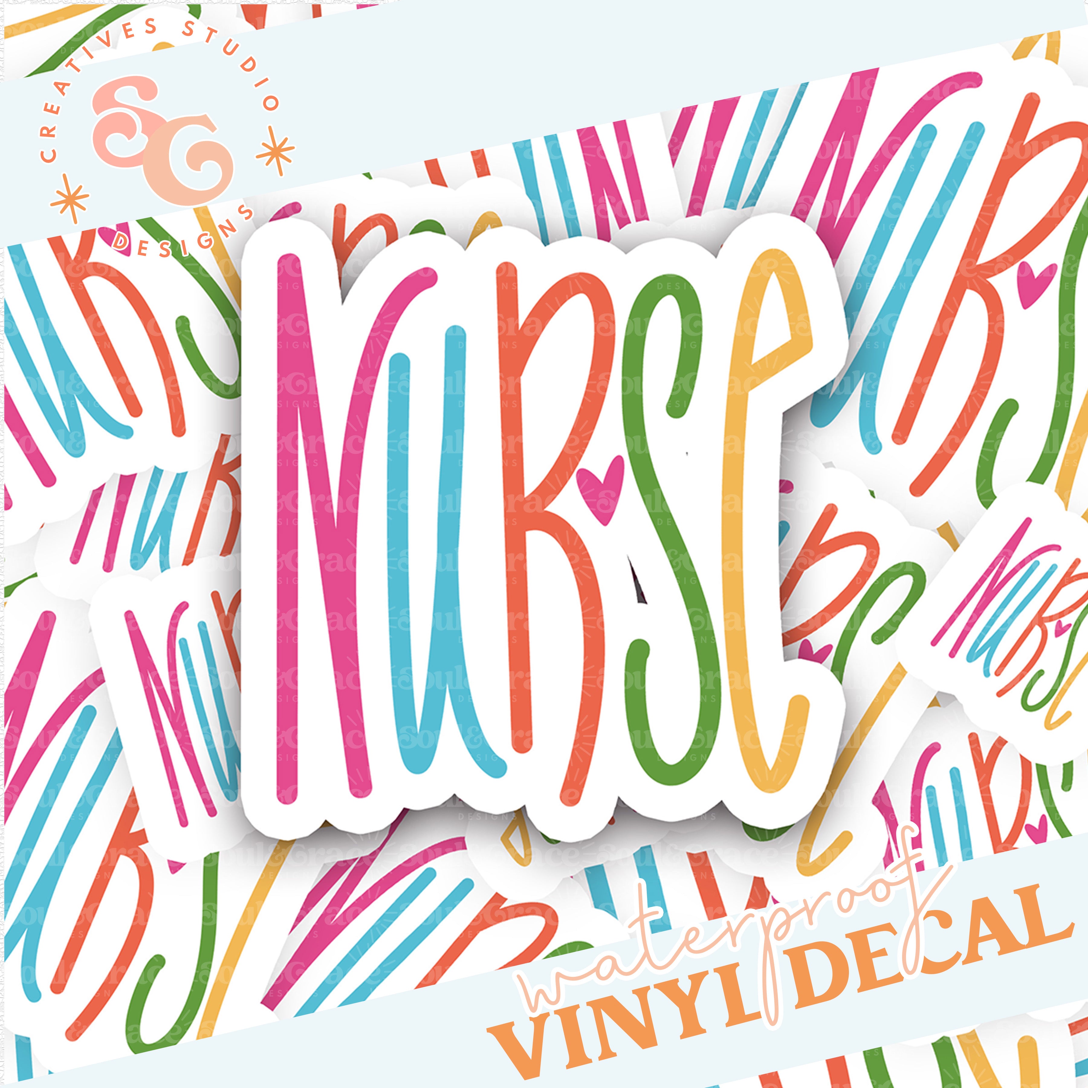 NURSE BRIGHT LETTERING STICKER VINYL DECAL – Soul & Grace Designs