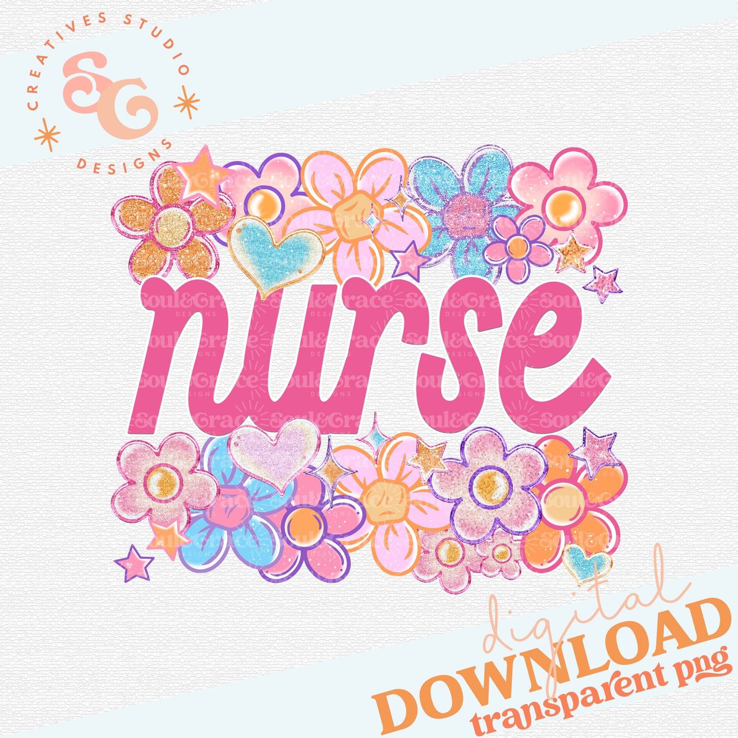 NURSE Floral Heart Family Names