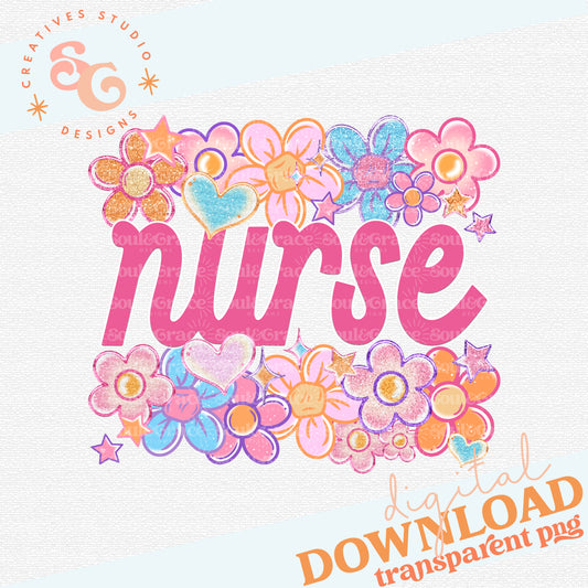 NURSE Floral Heart Family Names