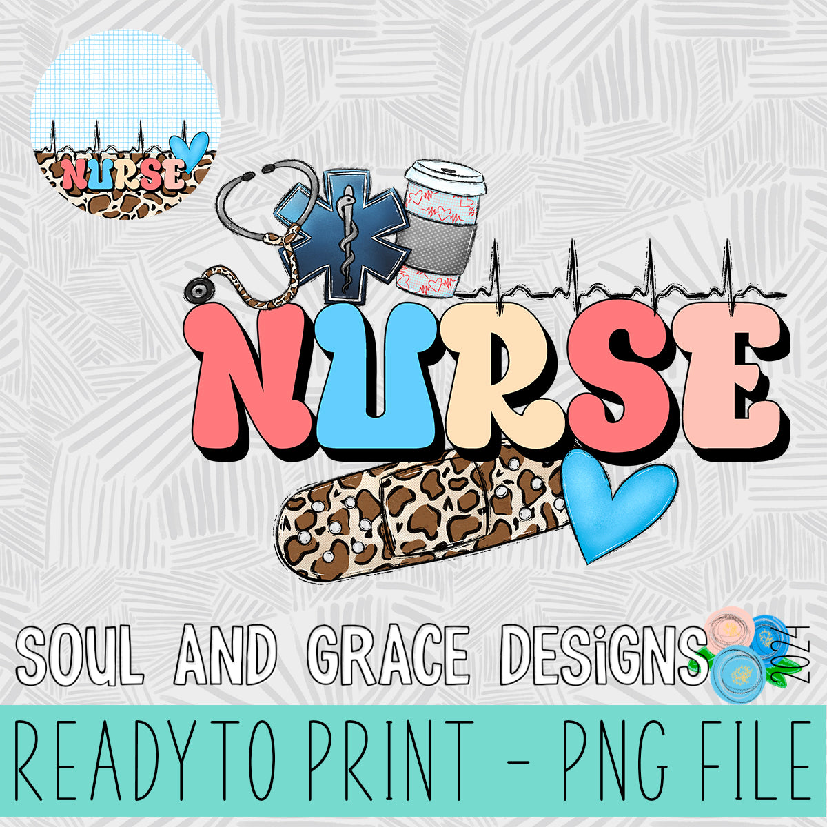 Nurse Collage with BONUS Badge Reel Design