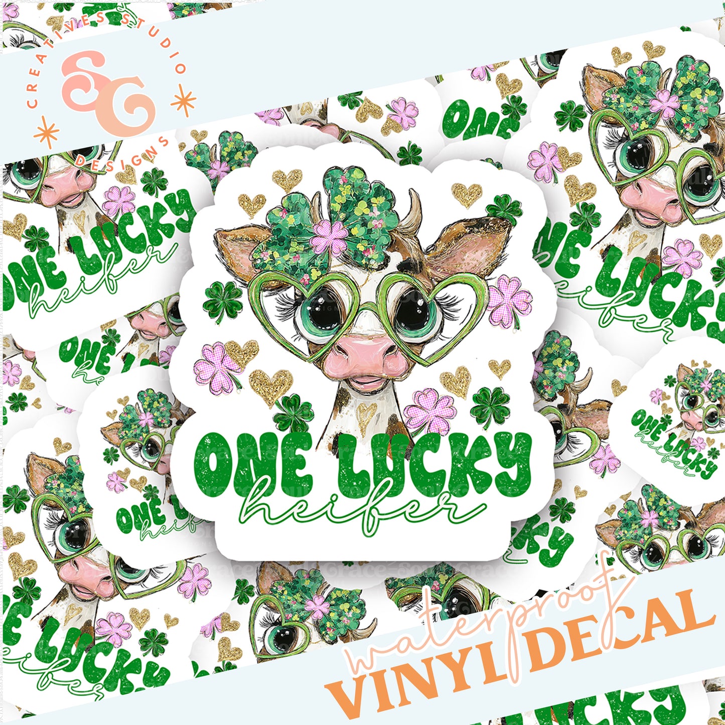 ONE LUCKY HEIFER STICKER VINYL DECAL