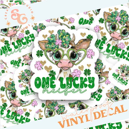 ONE LUCKY HEIFER STICKER VINYL DECAL