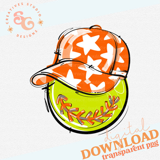 ORANGE PLAY BALL HAPPY FACE SOFTBALL