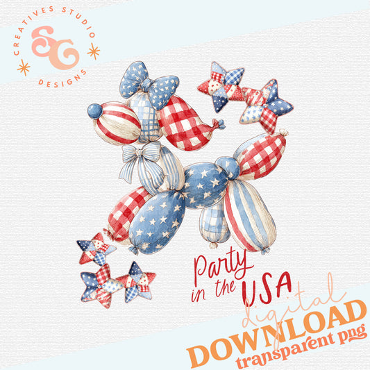 PARTY IN THE USA BALLOON DOG