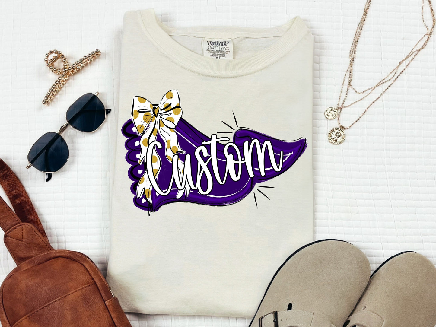 PENNANTS AND BOWS MASCOT CUSTOM - SCRIPT LETTERING