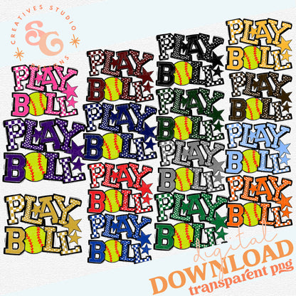 PLAY BALL SOFTBALL - CHOOSE COLOR OPTION