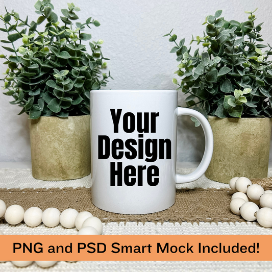 11 and 15 oz White Mug Mock Up and PSD File Bundle