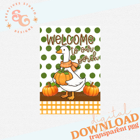 PORCH GOOSE GARDEN FLAG FALL