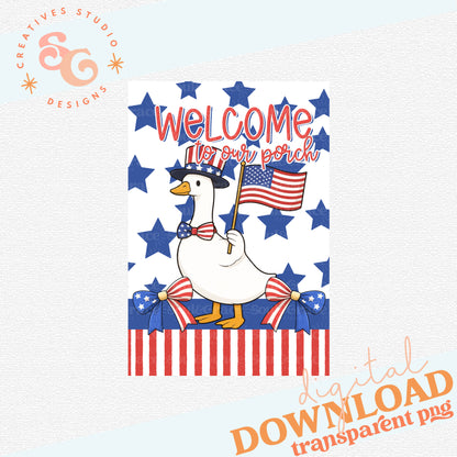 PORCH GOOSE GARDEN FLAG PATRIOTIC