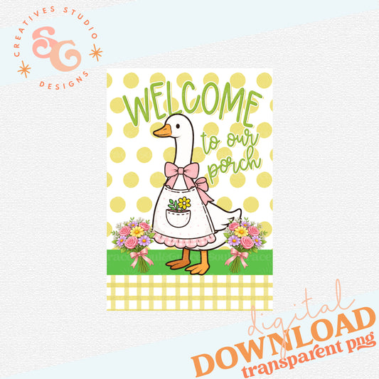 PORCH GOOSE GARDEN FLAG SPRING
