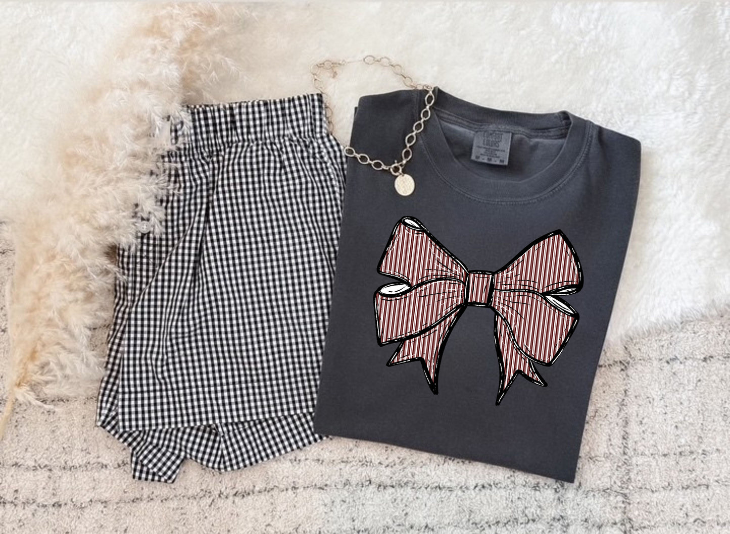 PREPSTER SEERSUCKER BOWS MAROON