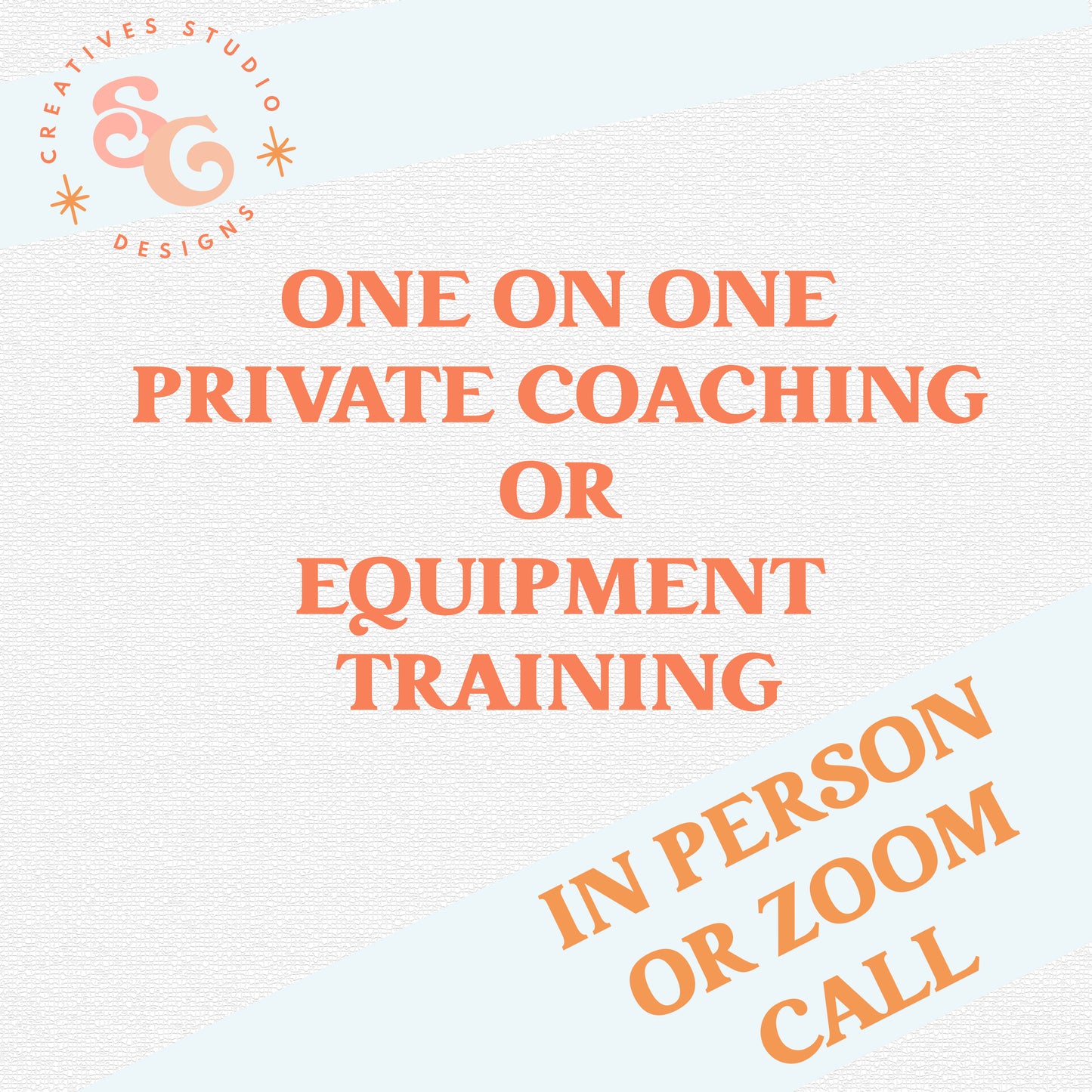 ONE ON ONE COACHING OR EQUIPMENT TRAINING