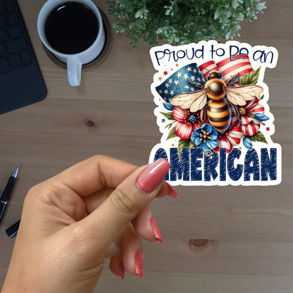 PROUD TO BEE AN AMERICAN STICKER VINYL DECAL