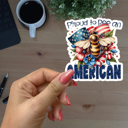 PROUD TO BE BEE AN AMERICAN STICKER VINYL DECAL