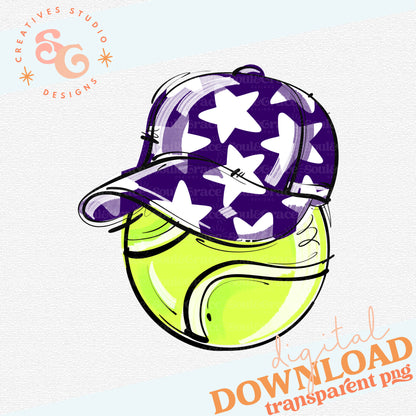 PURPLE PLAY BALL HAPPY FACE TENNIS