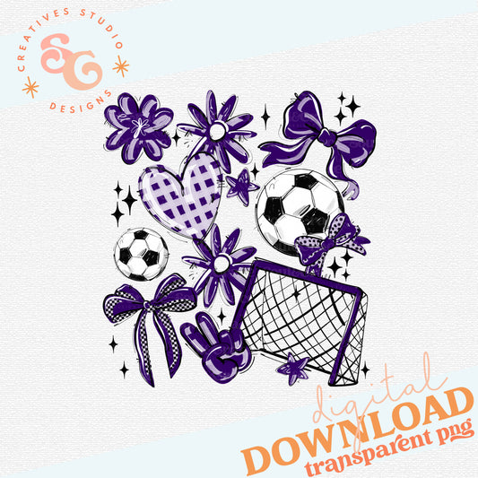 PURPLE SOCCER PLAY BALL COLLAGE