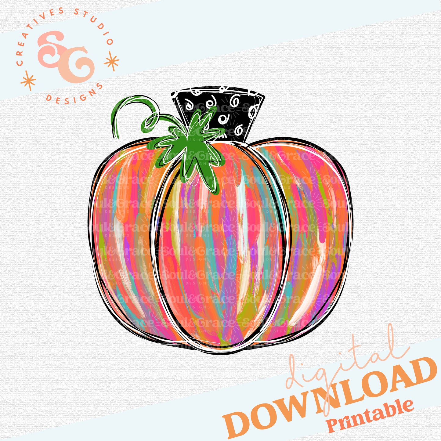 Painted Pumpkin Bright Colors