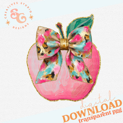 PAINTED APPLE WITH BOW