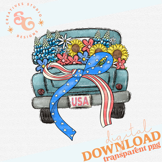 Patriotic Bow Truck