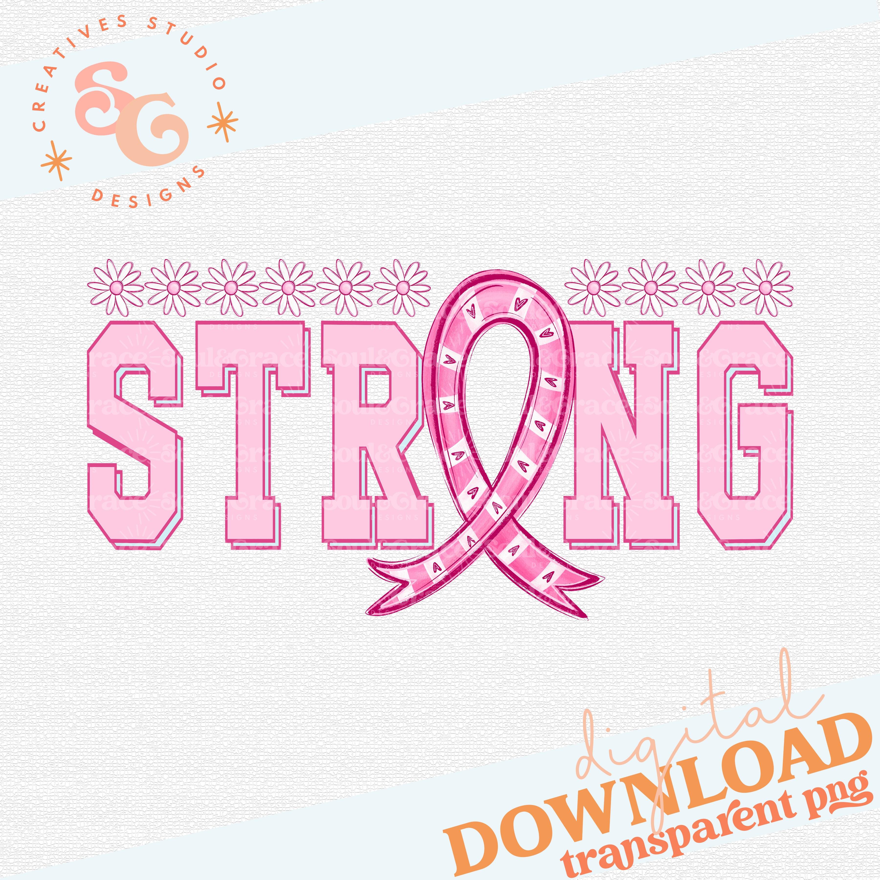 Strong Ribbon Pink Ribbon Strong - Add Your Team Name – Soul & Grace Designs
