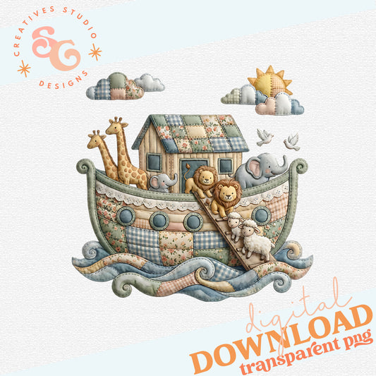 FAUX QUILTED NOAH'S ARK