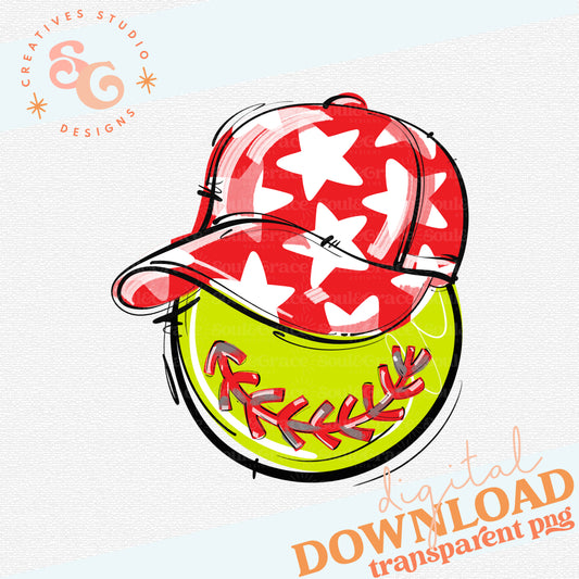 RED PLAY BALL HAPPY FACE SOFTBALL