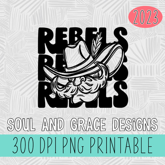 Rebels Stacked Mascot