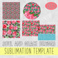 Roses on Leopard Sublimation Set [PNG Pattern Overlay, Round Coaster, Tumbler x2, Seamless Paper]