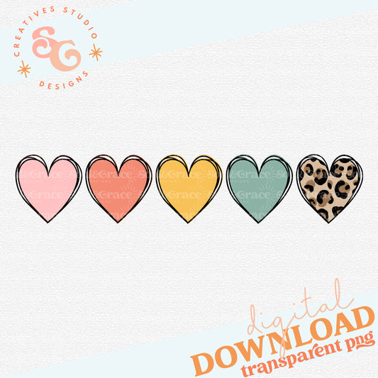 Row of Boho Hearts - Teach Love Inspire - Print & Cut Sticker