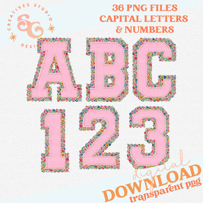 PREPSTER SEERSUCKER & FLORAL ALPHABET [NUMBERS INCLUDED]