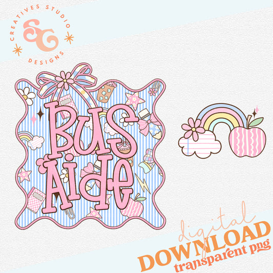 SEERSUCKER GRADE FRAME BUS AIDE - POCKET PNG INCLUDED
