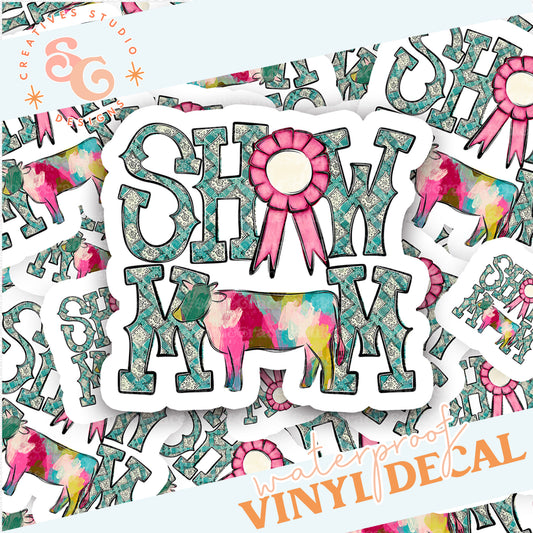 SHOW MOM COW STICKER VINYL DECAL