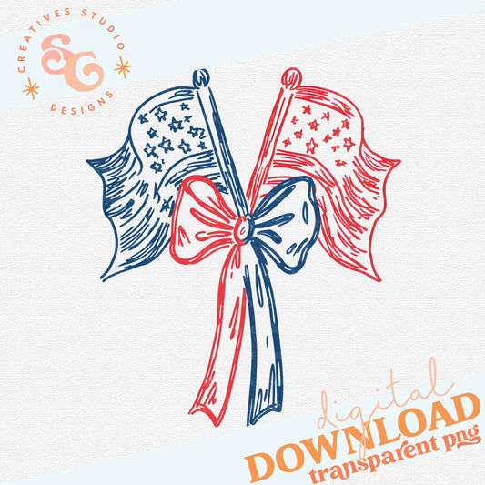 SKETCHY FLAGS WITH BOW