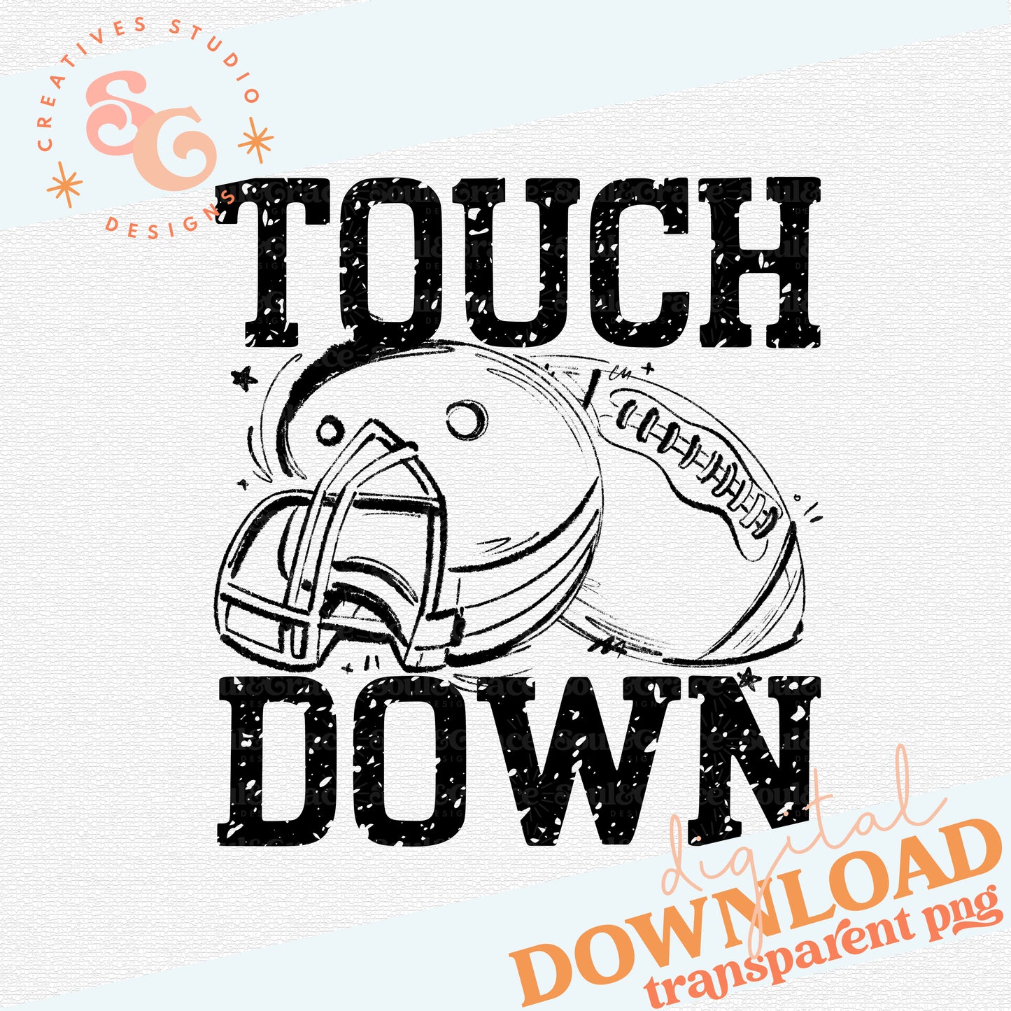 TOUCH DOWN SKETCHY FOOTBALL WITH POCKET PNG